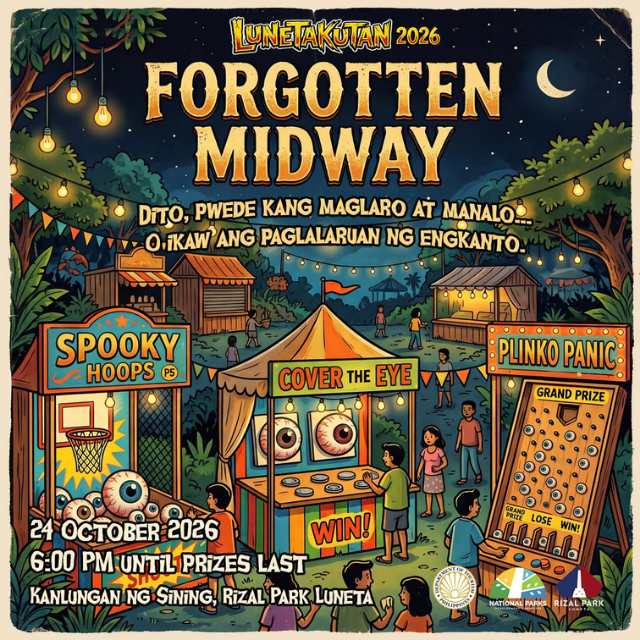 Get ready to put your carnival game skills to the test in the event’s Halloween-themed perya.